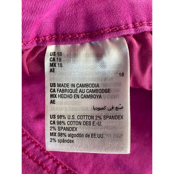 Style & Co. Size 18 Curvy Capri Pants Mid Rise Fuchsia Tulip Slimming Pocket - Picture 6 of 8